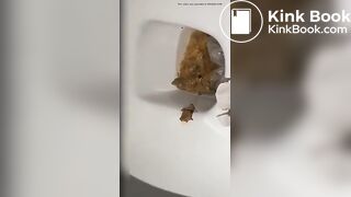 Beautyful girl pooping in the toilet