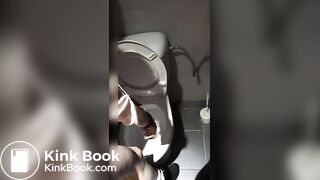 Beautyful girl pooping in the toilet