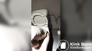 Beautyful girl pooping in the toilet