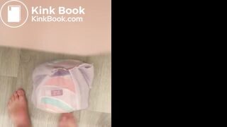 She take off her filled shity pull ups 1