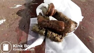 Girl shitting on a boat