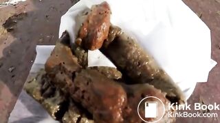 Girl shitting on a boat