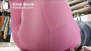 Blonde girl shits and sits in it with her legging
