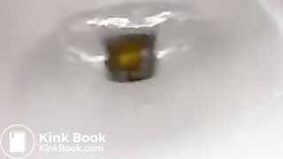 Girl takes a quick dump