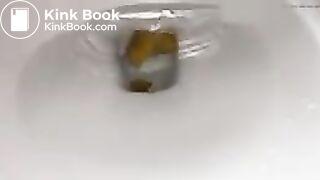 Girl takes a quick dump