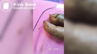 One of my favorite scat girl shitting in container - video 5