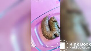 One of my favorite scat girl shitting in container - video 5