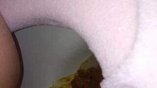 asian girl has diarrhea and moans