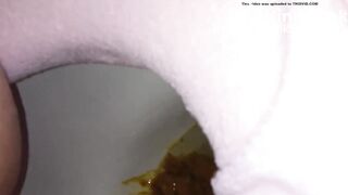 asian girl has diarrhea and moans