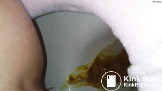 asian girl has diarrhea and moans