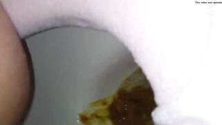 asian girl has diarrhea and moans