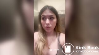 Sexy girl selfie pooping on public toilet