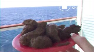 crazy girl shitting in the plate prt2