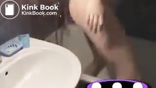 Hot girl shitting in sink - video 2