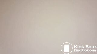 Women pooping in a public toilet