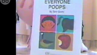 Girl Pooping on the Floor Talking to Friends