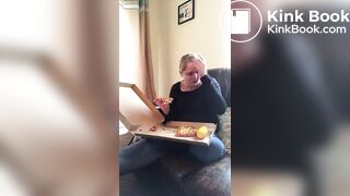 Hot girl shitting on pizza - video 3