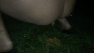 Hot girl shitting outside while her friend records