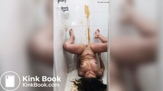 Girl poops diarrhea on herself