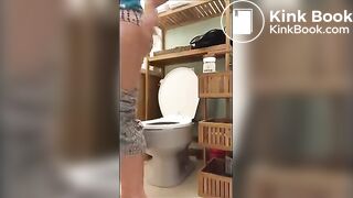 Sexy girl pooping and farting on toilet compilation - video 2