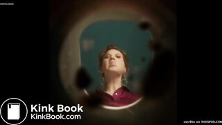 Sexy waitress desperate poop in job toilet