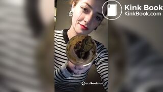 Girl shits in glass n tease