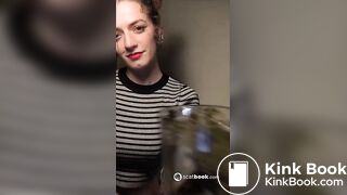 Girl shits in glass n tease