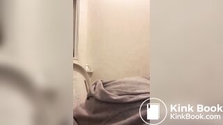 girl pooping at home toilet