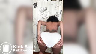 Sexy Hot Black Girl Huge Wet White Panty Poop