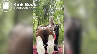 hot ebony outdoor prolapse shit