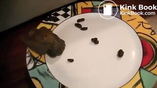 Hot girl shitting on plate - video 23