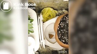 Girl pooping at friends house toilet