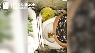 Girl pooping at friends house toilet