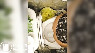 Girl pooping at friends house toilet