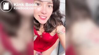 Beautiful Lady Takes a Shit on the Toilet