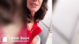 Beautiful Lady Takes a Shit on the Toilet