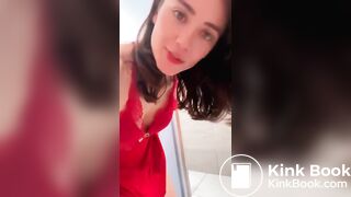 Beautiful Lady Takes a Shit on the Toilet