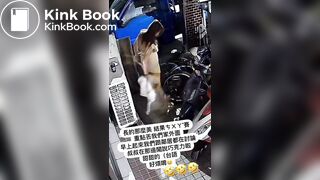 Woman clean her shitty ass with a coat