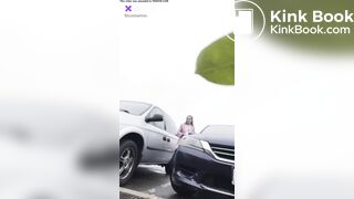 crazy scat bitch shit in a car park