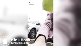 crazy scat bitch shit in a car park