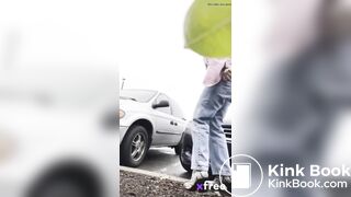 crazy scat bitch shit in a car park