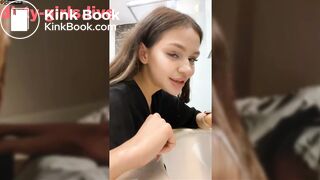 Crazy young russian girl drink piss and eat poo swallow