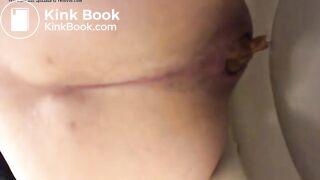 Thai girl pooping on toilet - video 3