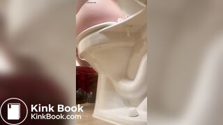 Secy girl pooping a lot on toilet