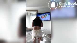 Sexy Hot Brunette Girl Shits Her Diaper Watching TV