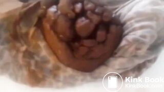 Sexy Hot Blonde Girl Huge Constipated Leggings Poop