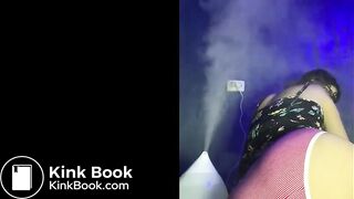 Sexy HOT Brunette Girl ENORMOUS Red Striped Panty Poop