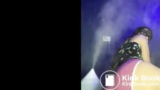 Sexy HOT Brunette Girl ENORMOUS Red Striped Panty Poop