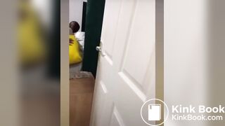 African drunk girl shits herself,friend records