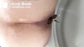 Thai girl pooping on toilet - video 4